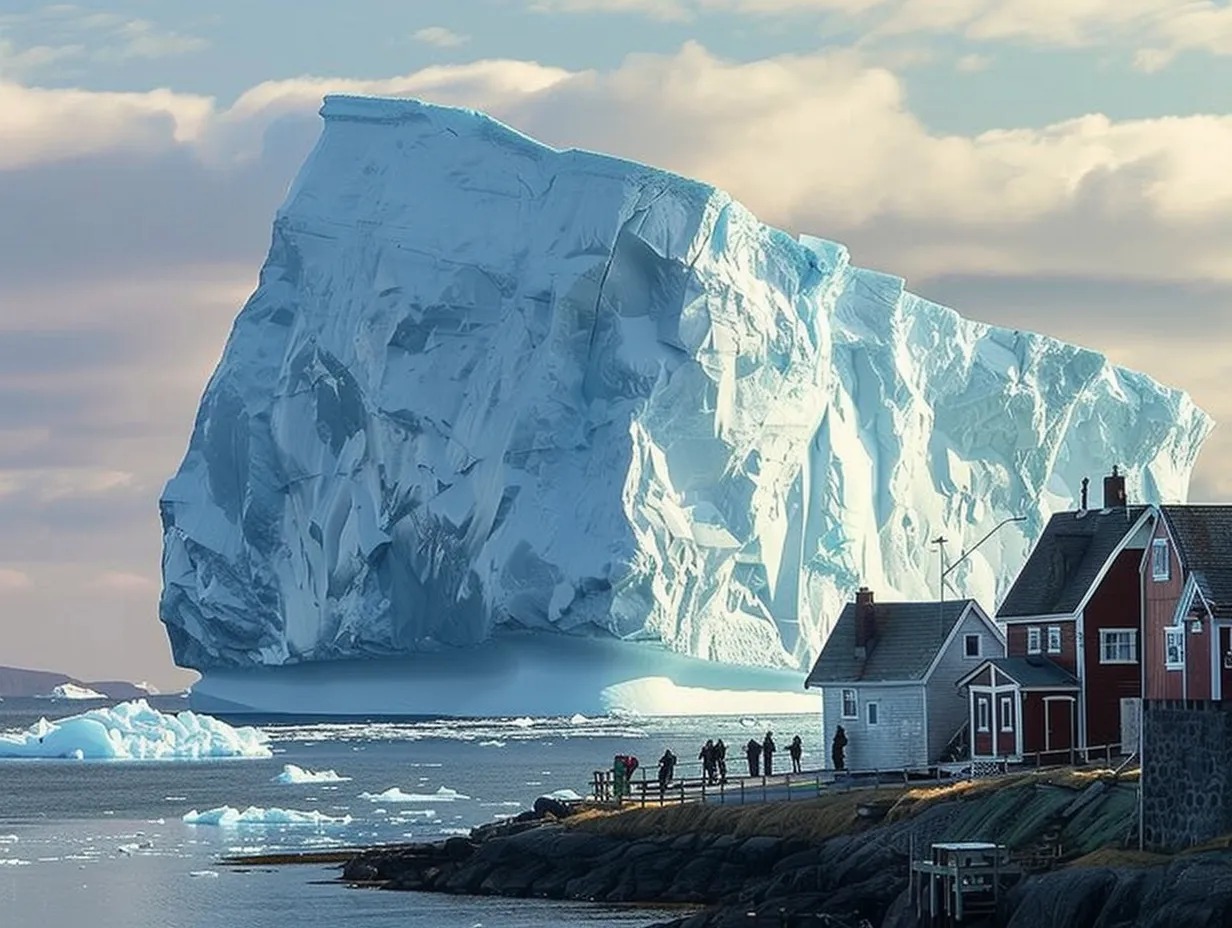 Un iceberg dérive dangereusement près d'un village - Les habitants