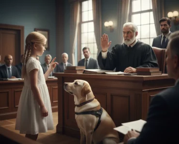 Une fillette (7 ans) donne un signal secret à son chien – le juge arrête la salle d’audience